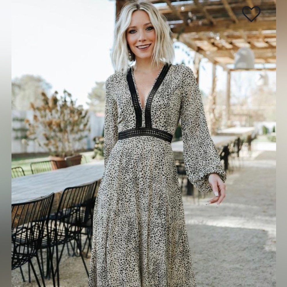 Baltic Born | Cha Cha Print Maxi Dress - Taupe